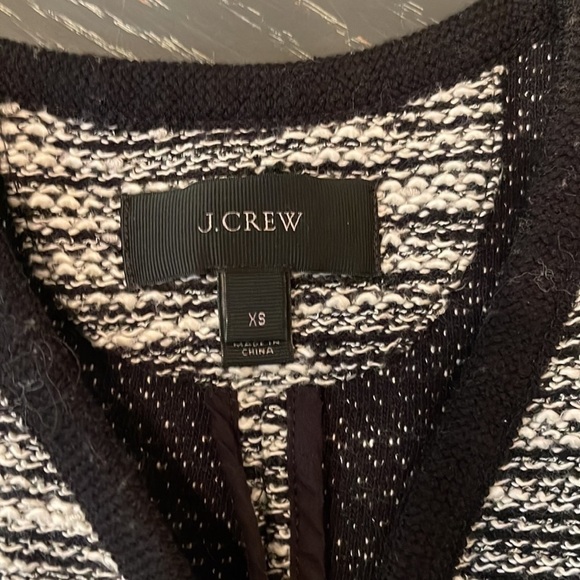 J.CREW Cardigan Sweater Black White Boucle 03509, Size XS - Picture 6 of 13
